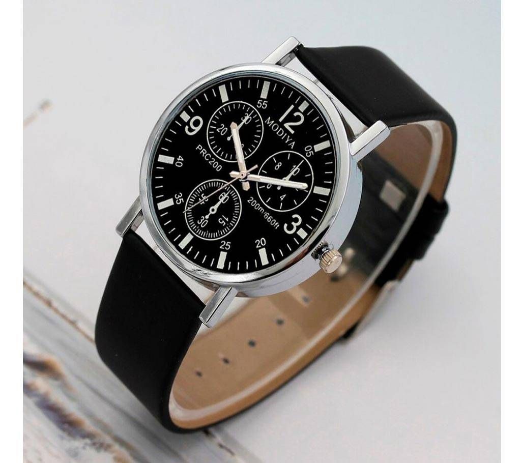 Mens Watch with Black Leather Strap LGX80720918