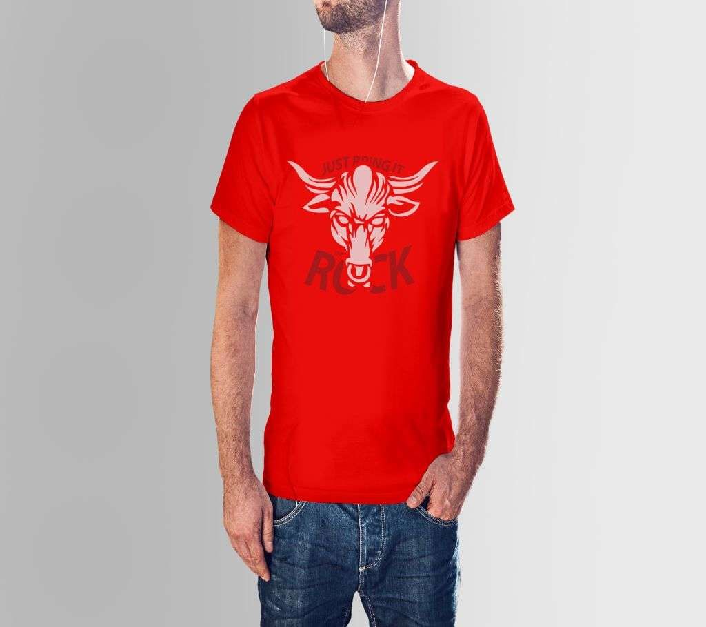 JUST BRING IT THE ROCK RED COTTON TSHIRT FOR MEN