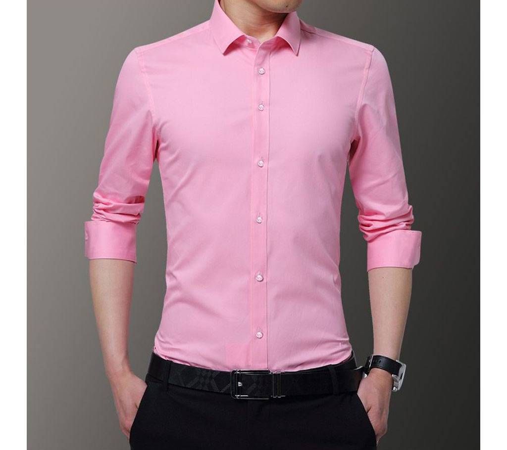 Full Sleeve Formal Shirt For Men -Pink