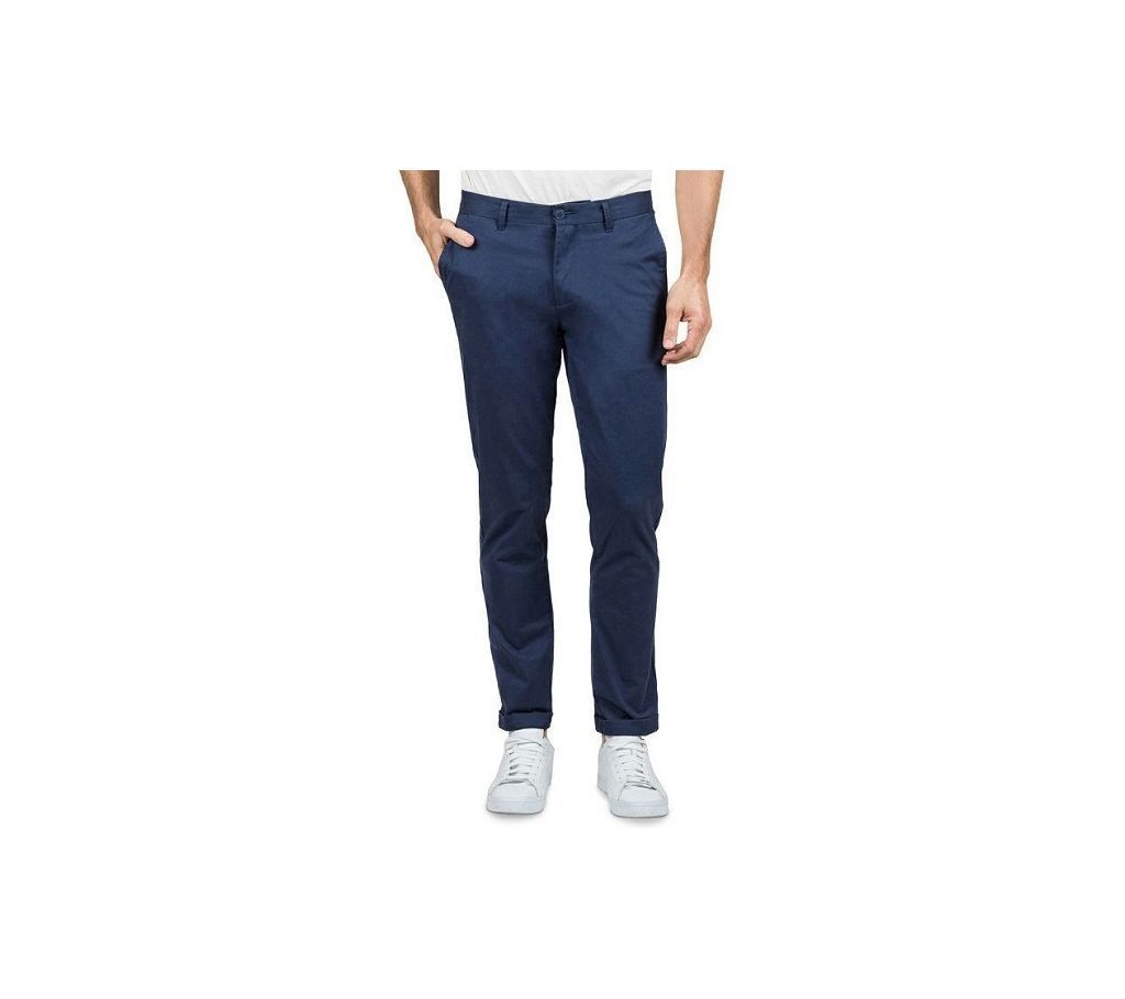 Blue Slim Fit Gabardine Pant 3 Light Dark Steel Navy Blue