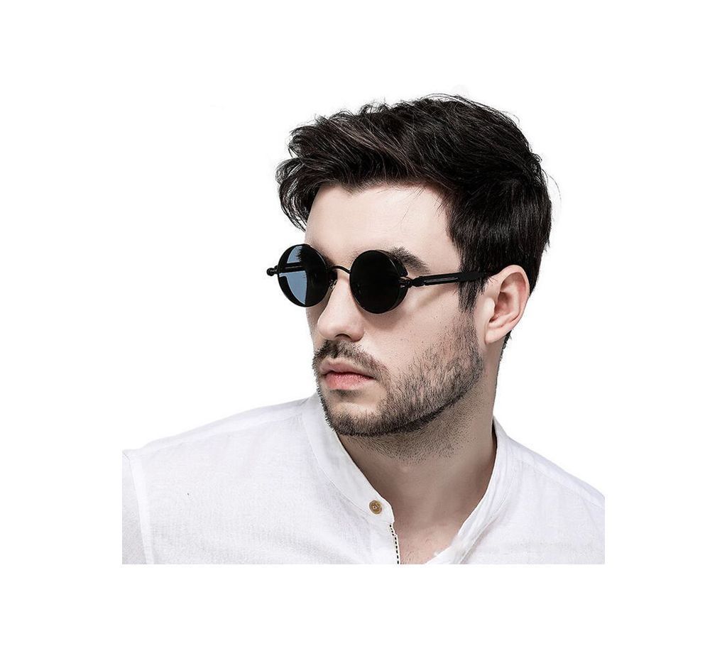 Round Shape Sunglasses For Men-Black 