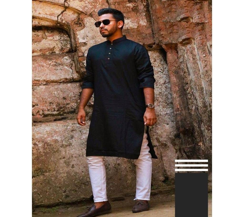 Punjabi Cotton For Men (Black)  ILS