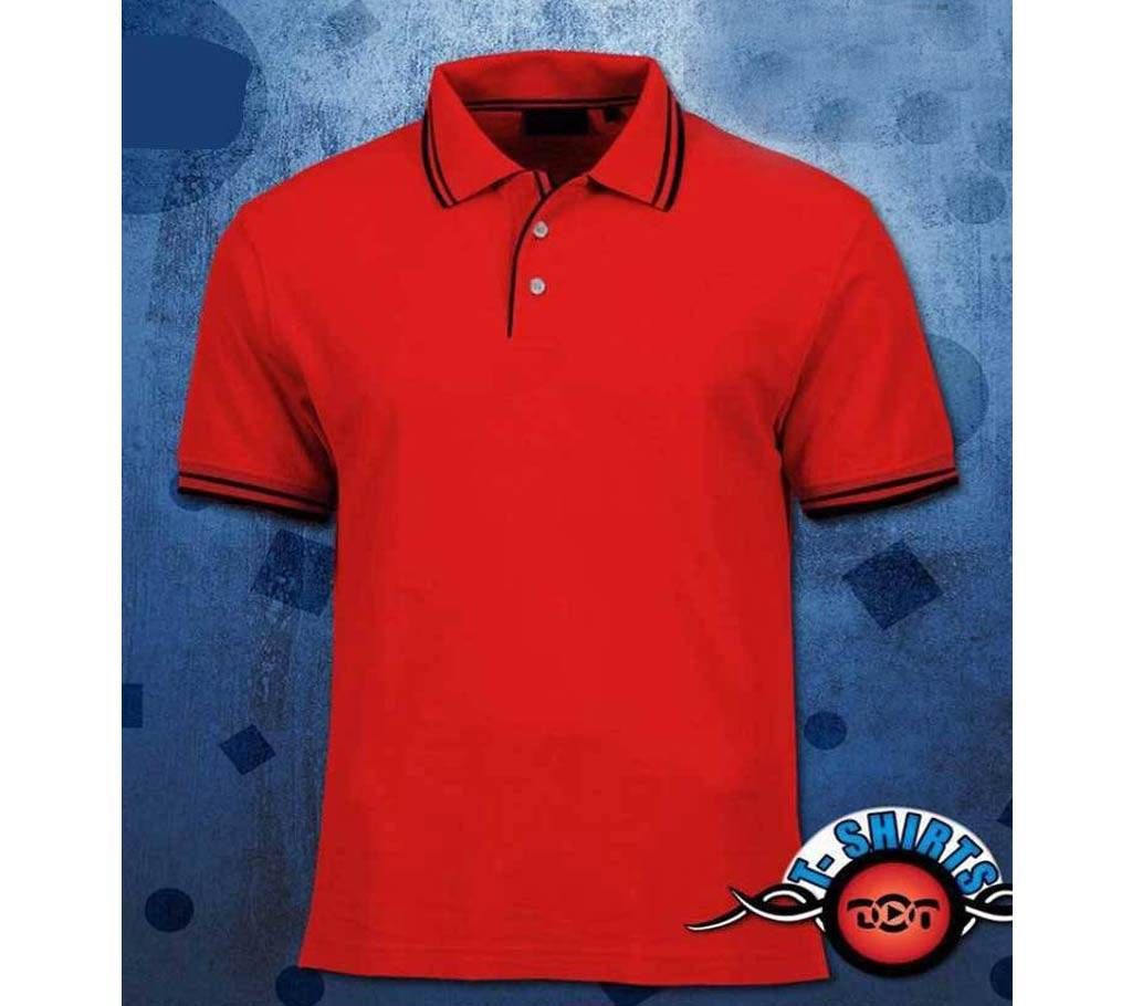 DOT MEN'S POLO Single Solid T-SHIRT - RED