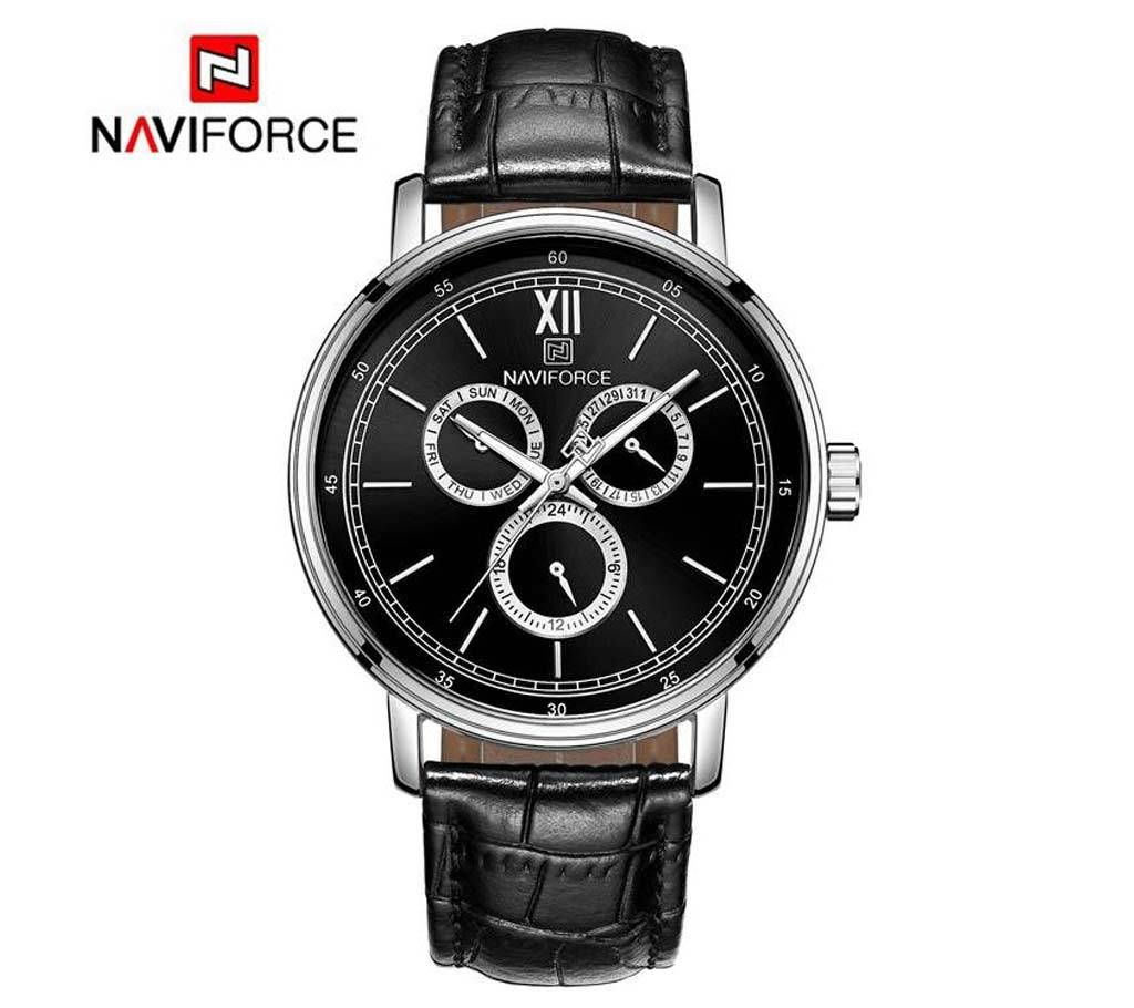 NF3002 SILVER CHRONOGRAPH WATCH FOR MEN - BLACK