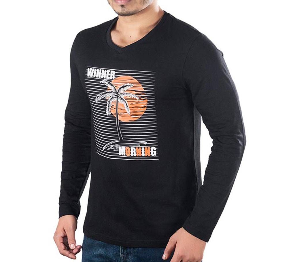 Mens Full Sleeve T-Shirt 43666 - BLACK