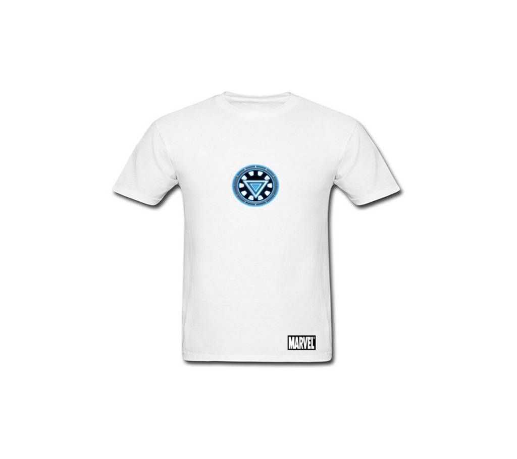 Iron Man Half Sleeve Cotton T-Shirt White