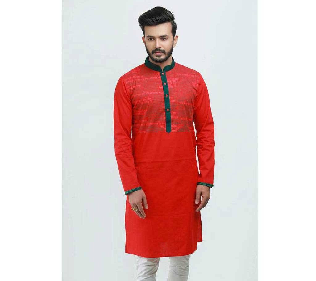 Special Bijoy Dibosh Men’s Printed Cotton Punjabi By Swapon’s World SW392P



