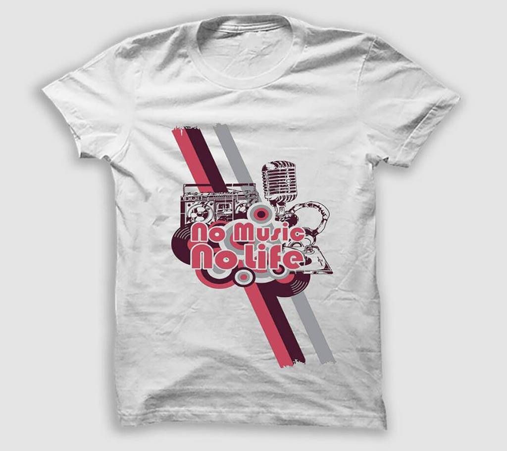 White Short Sleeve Cotton T-Shirt for Men