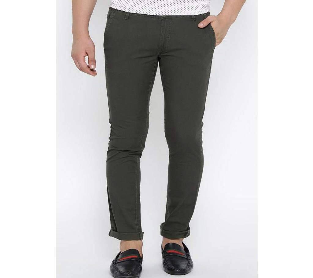 Dark Slate Olive Narrow Gabardine Pant 5