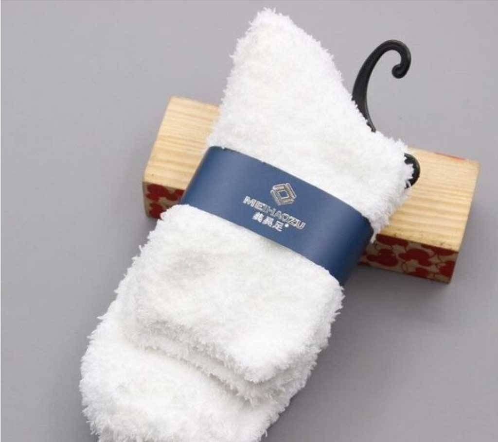 1 Pairs Thick Fluffy Solid Color Ankle Men Soft Fuzzy Socks