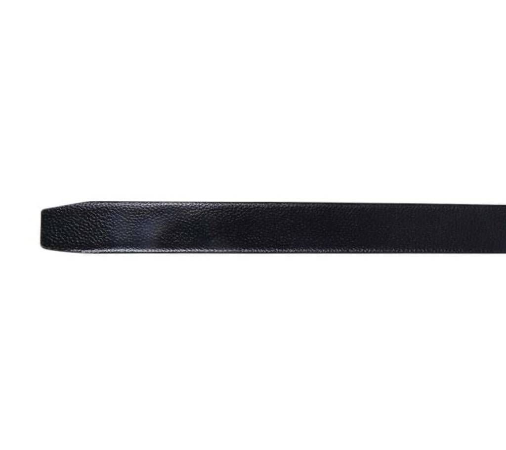 Black Leather Auto Gear Belt for Men-CSB-266