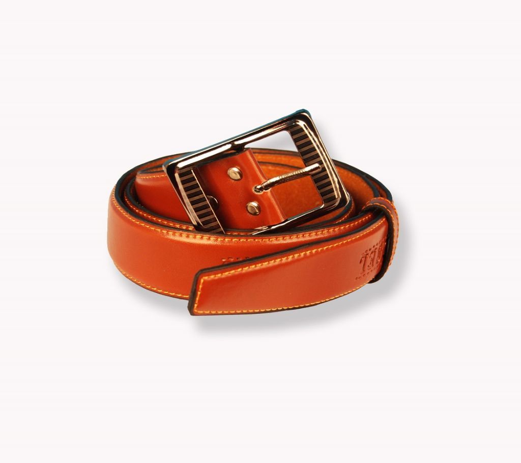 Artificial leather brown belt for men