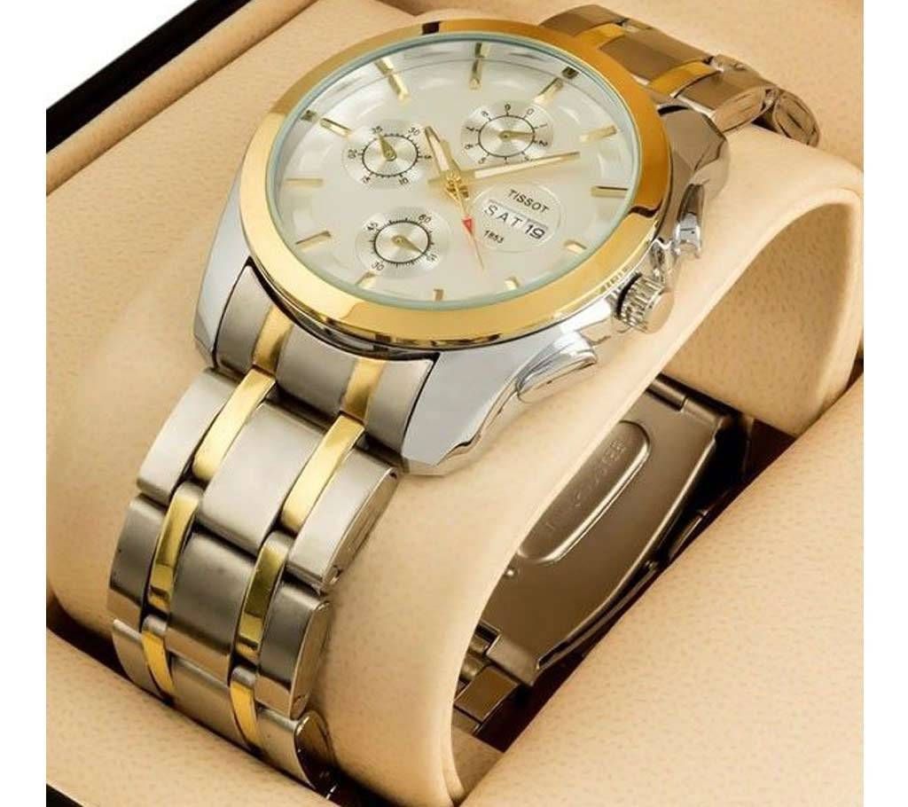 Tissot (copy) gents wrist watch- silver and golden 