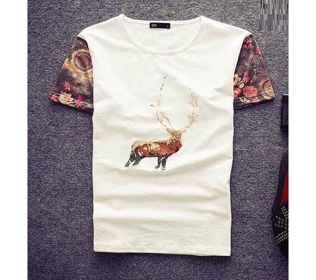 Casual White T-Shirt For Men
