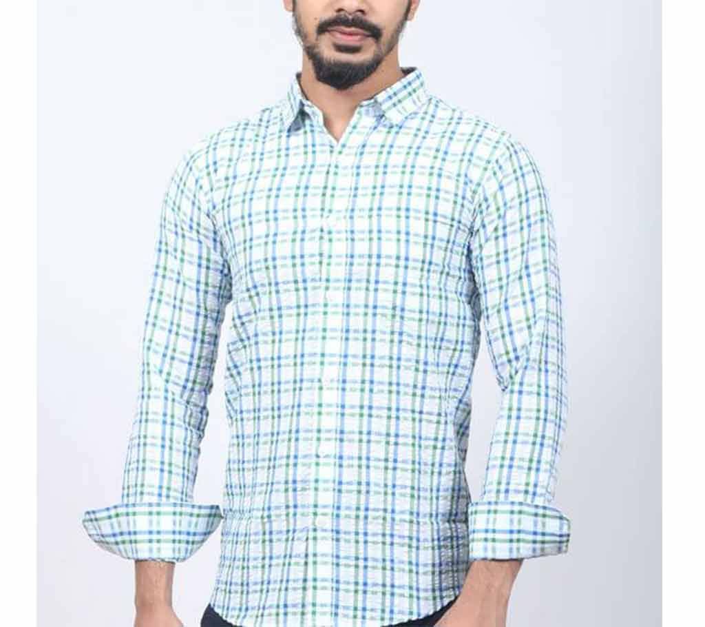 White Stripe Cotton Casual Shirt For Men
