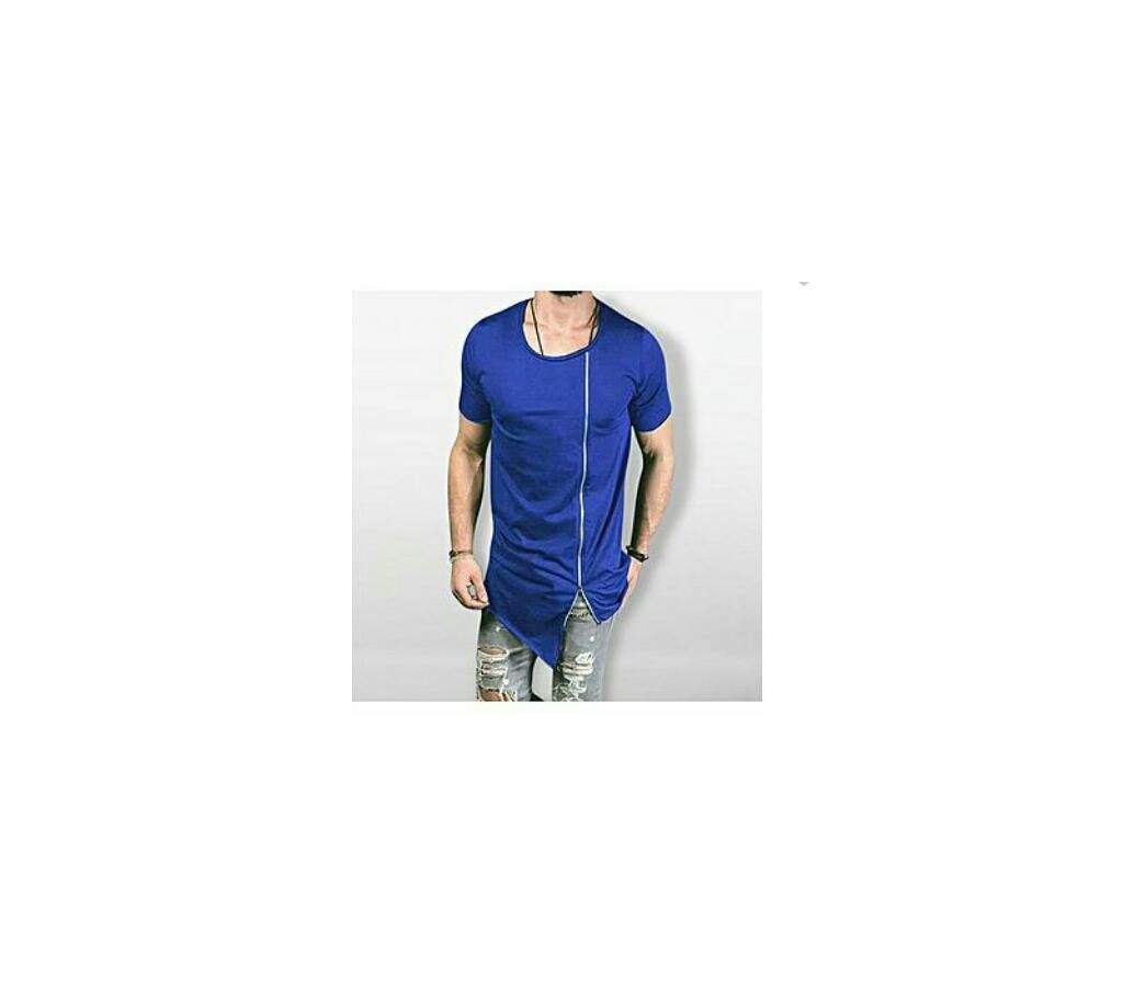 blue cotton T-shirt for men