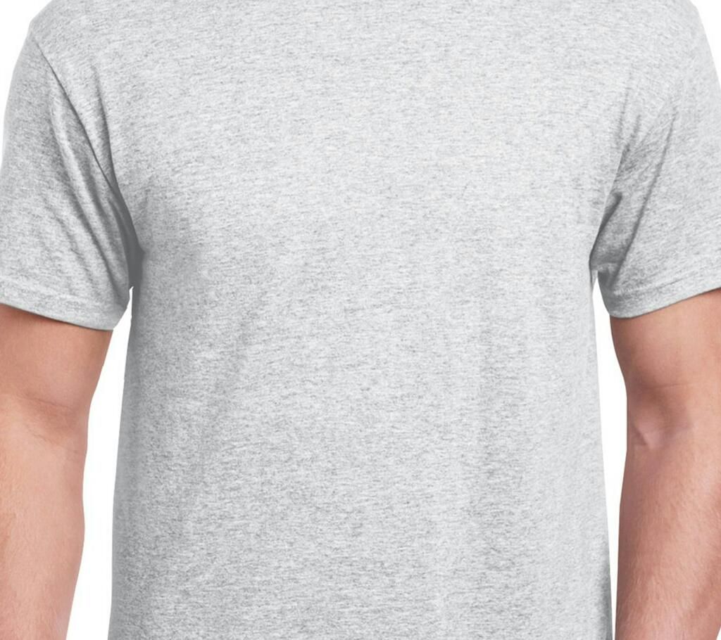 Ash Solid Menz Round Neck T-Shirt