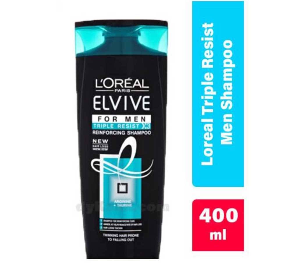 Loreal ELVIVE TRIPLE RESIST SHAMPOO FOR MAN UK 400 ml