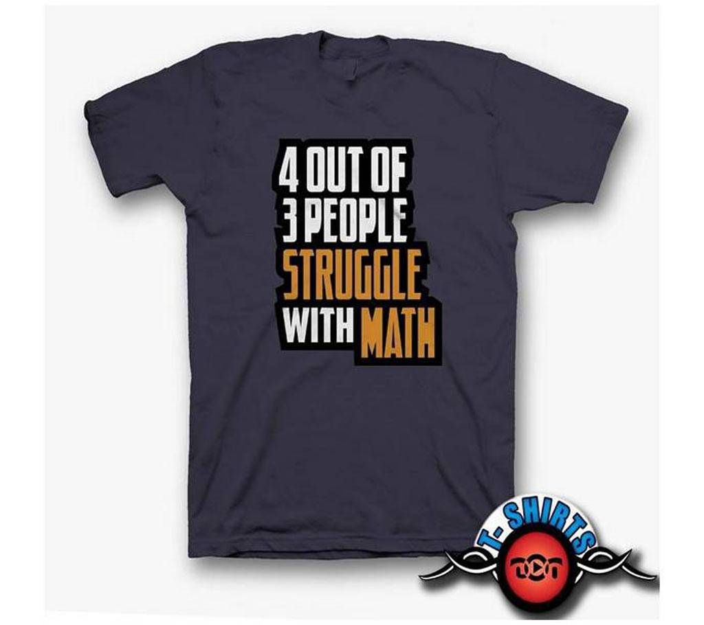 4 Out of 3 People Straggle With Math Men's Round Neck Cotton T-Shirt