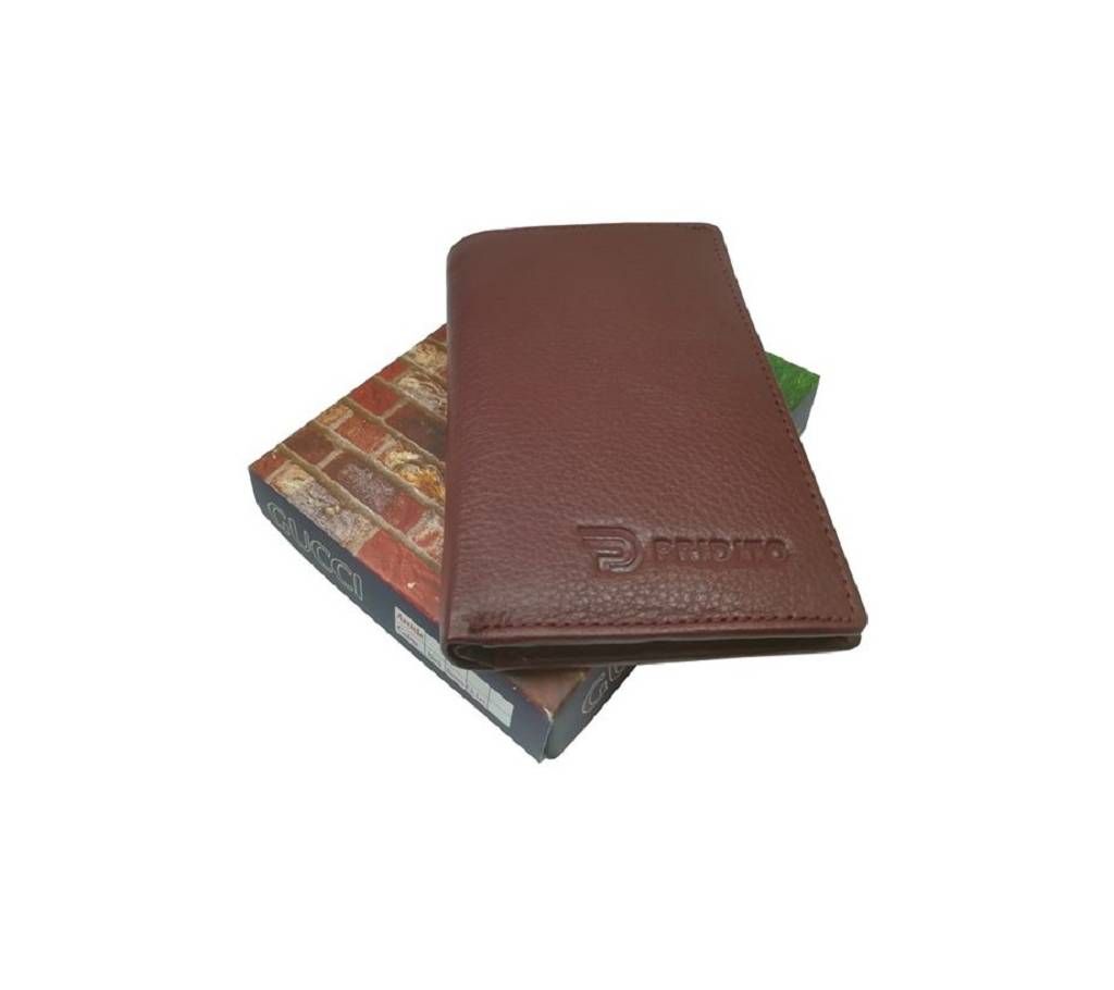 Billfold Long Wallet With Id Card Pocket - Maroon