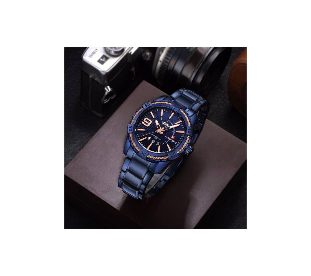 NaviForce NF9117N Mens Sport Stainless Steel Wrist Quartz Watch