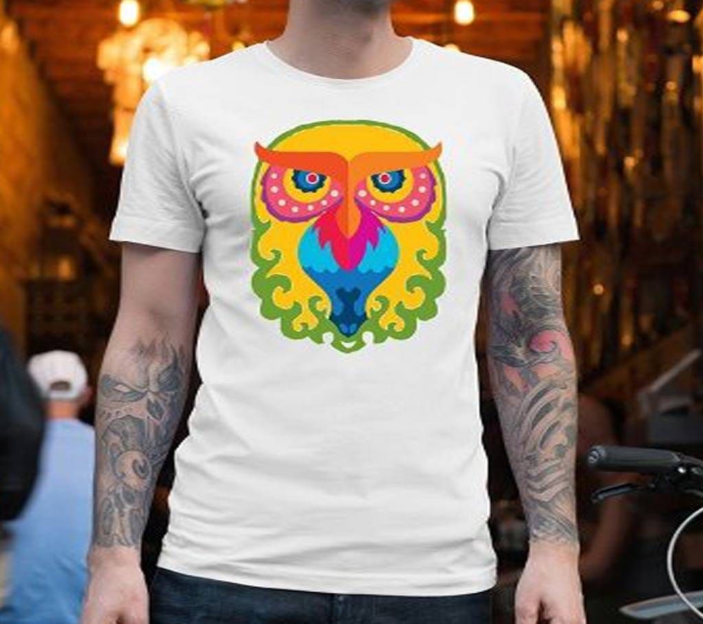 White T-Shirt with Shuvo Baishakhi Pecha Design for Men