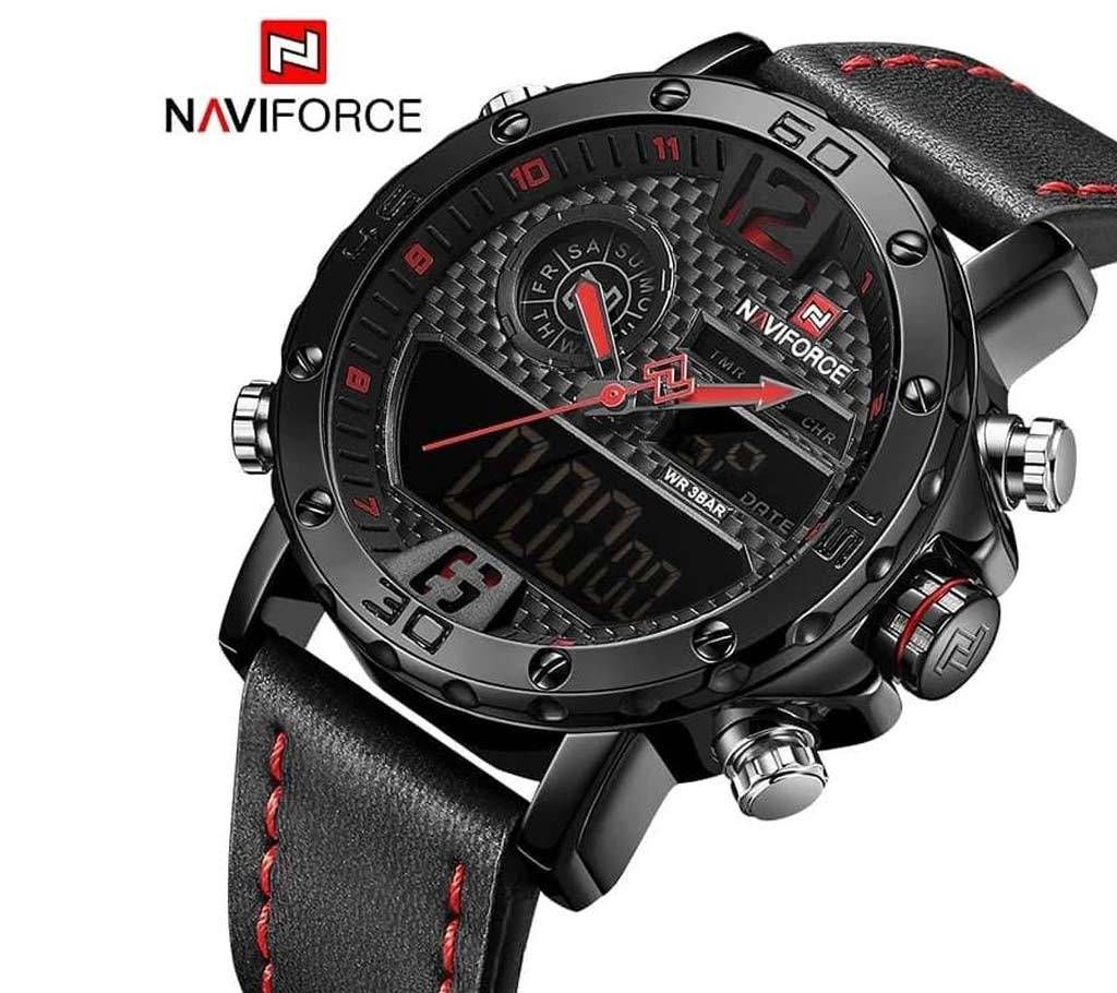 NAVIFORCE 9134 Luxury Mens Watches Leather Sports Watch FOR MEN