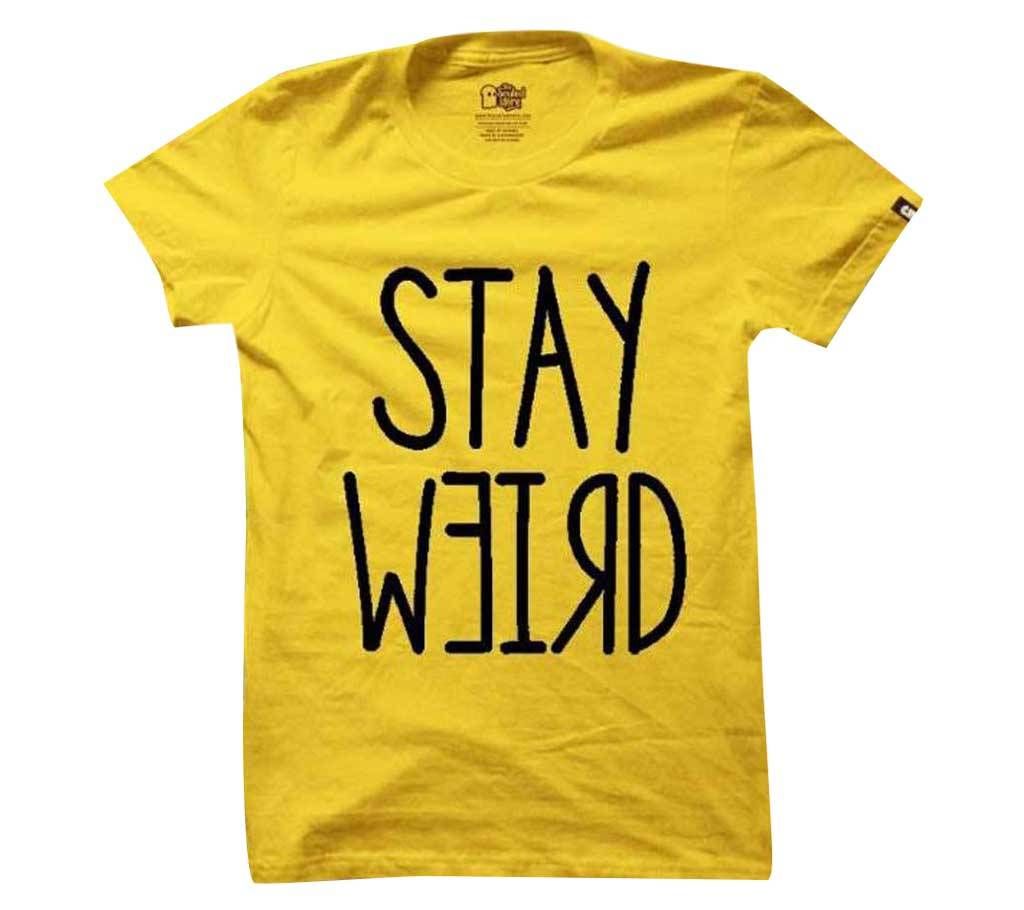 yellow stay Cotton T-shirt