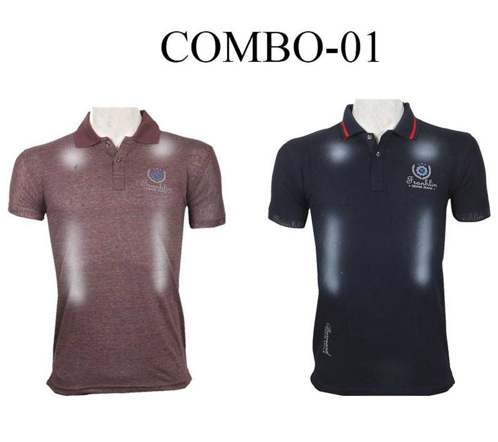 Half Sleeve Cotton T Shirt For Men Combo Offer 2 Piece 