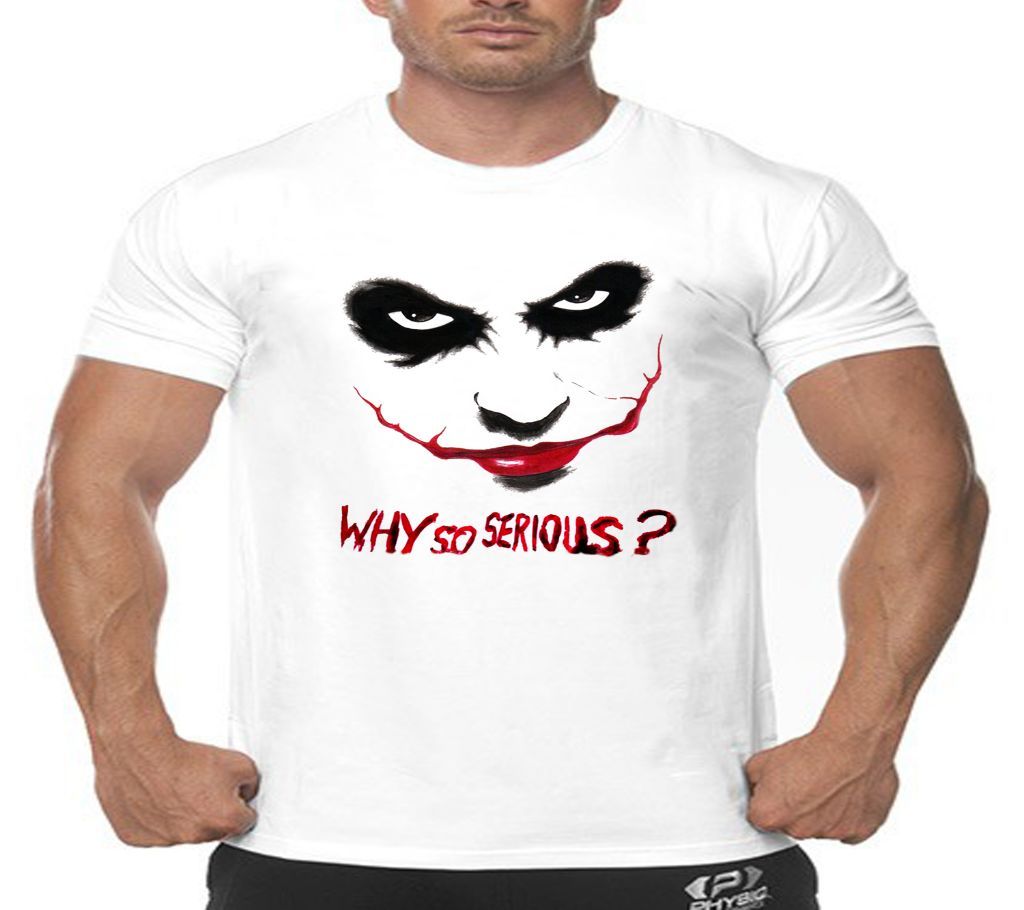 Why So Serious Graphic Print Round Neck T-Shirt for Men