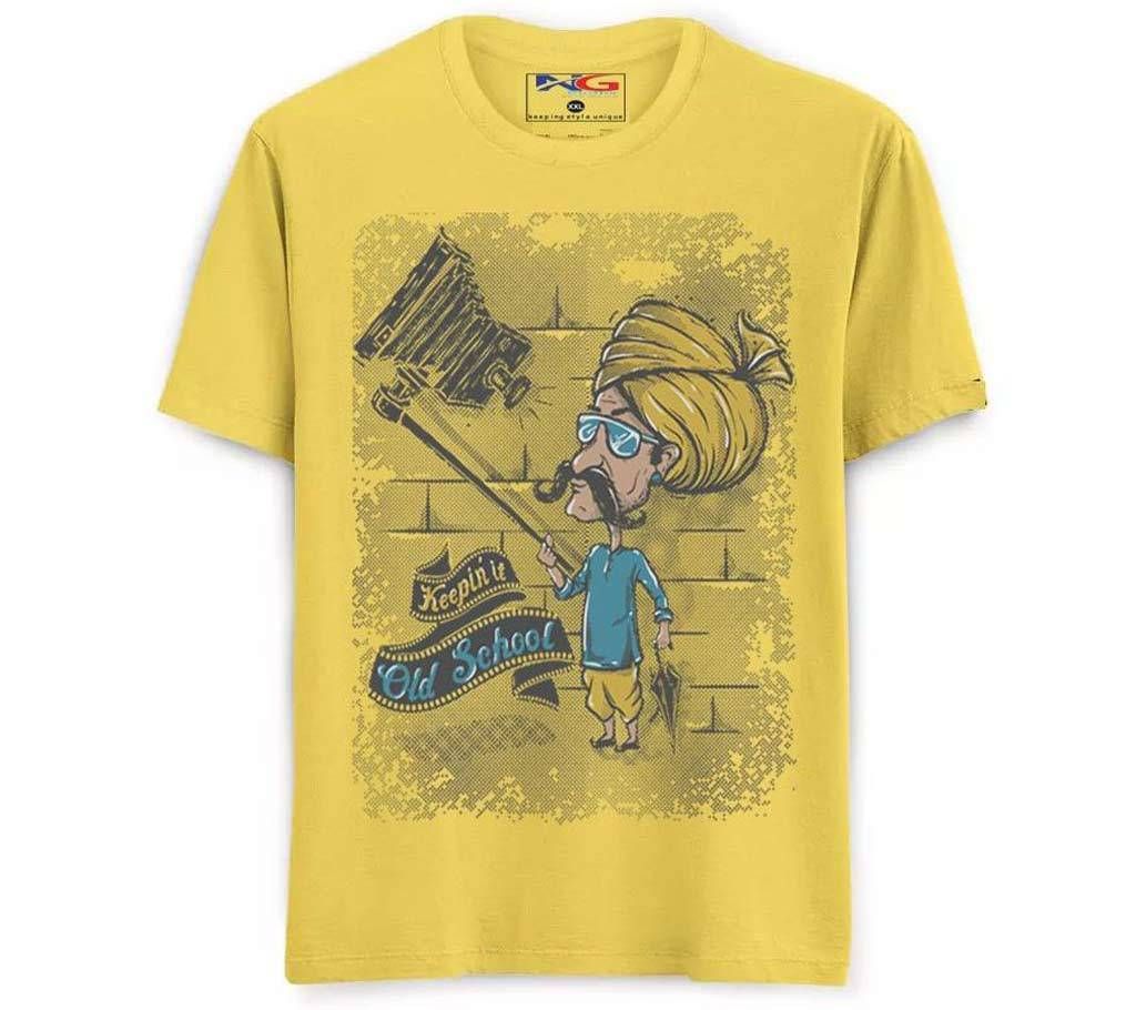 Summer Cotton Rubber print T-Shirt - Yellow - Keepin It Old School