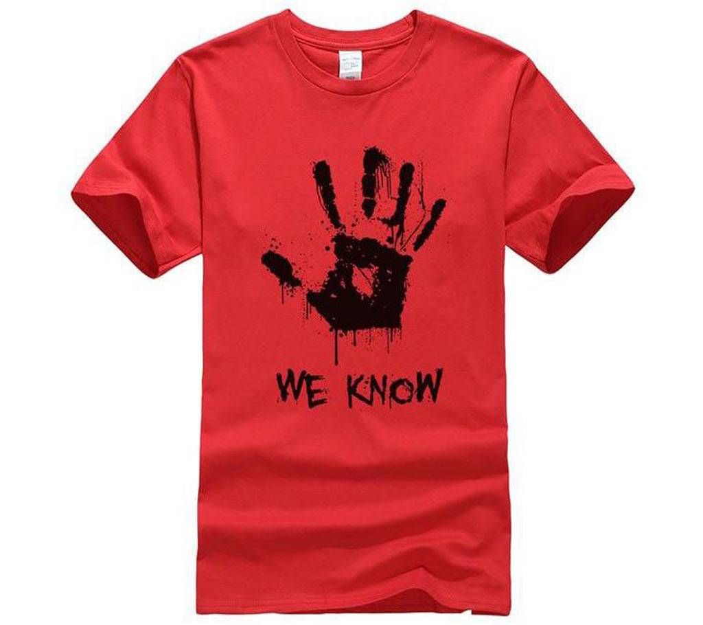 Mens We Know Cotton Round Neck  t-shirt