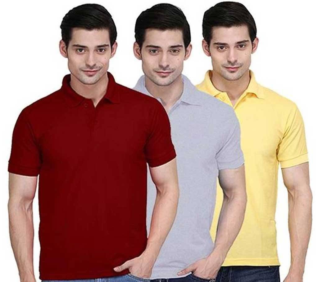 Men's Half Sleeve Polo T Shirt Combo Pack (3)