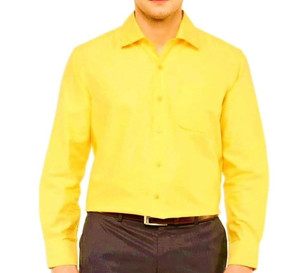 Mens Casual Smart Shirt-Yellow
