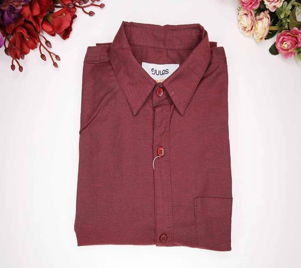 Cotton Formal Shirt - Maroon - SMT