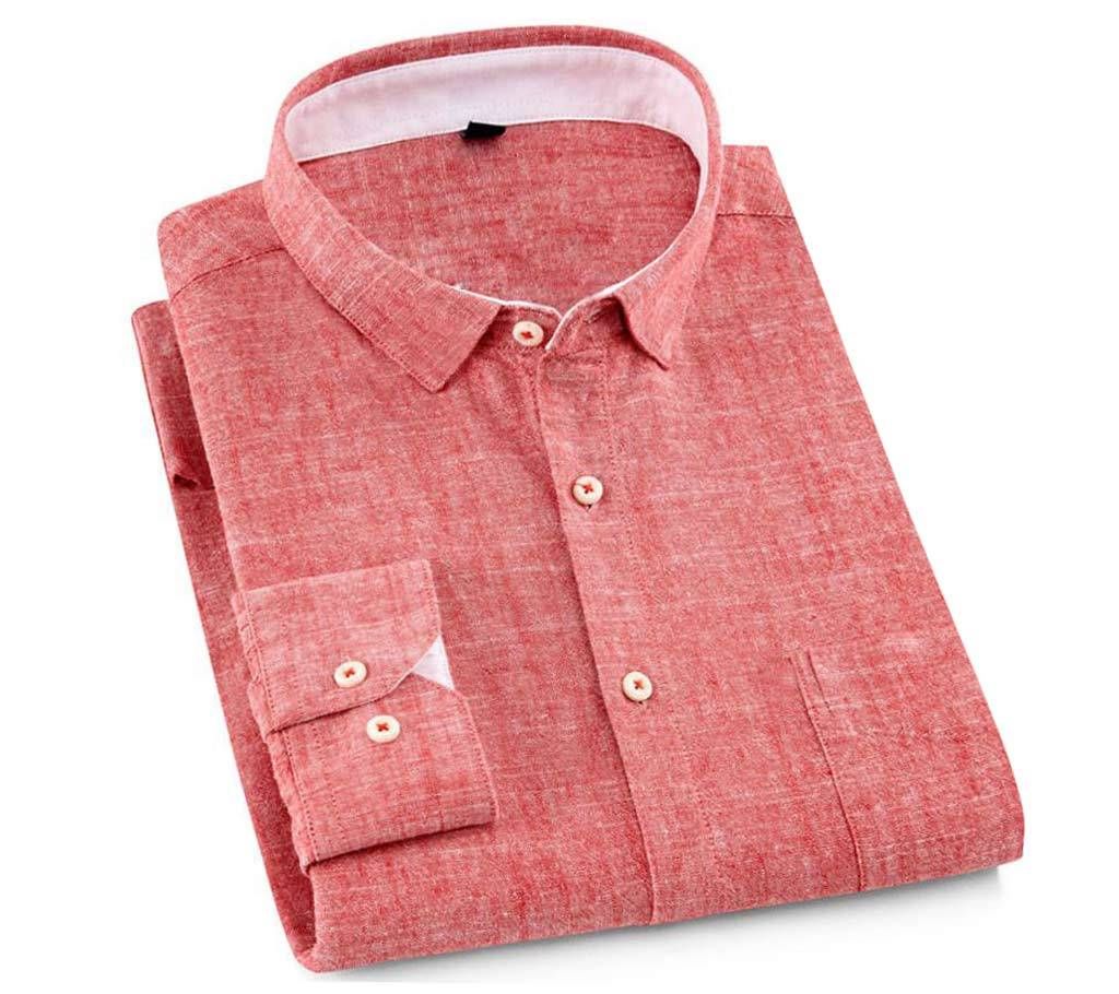 SK Red Gents Full Sleeve Casual Cotton Shirt 