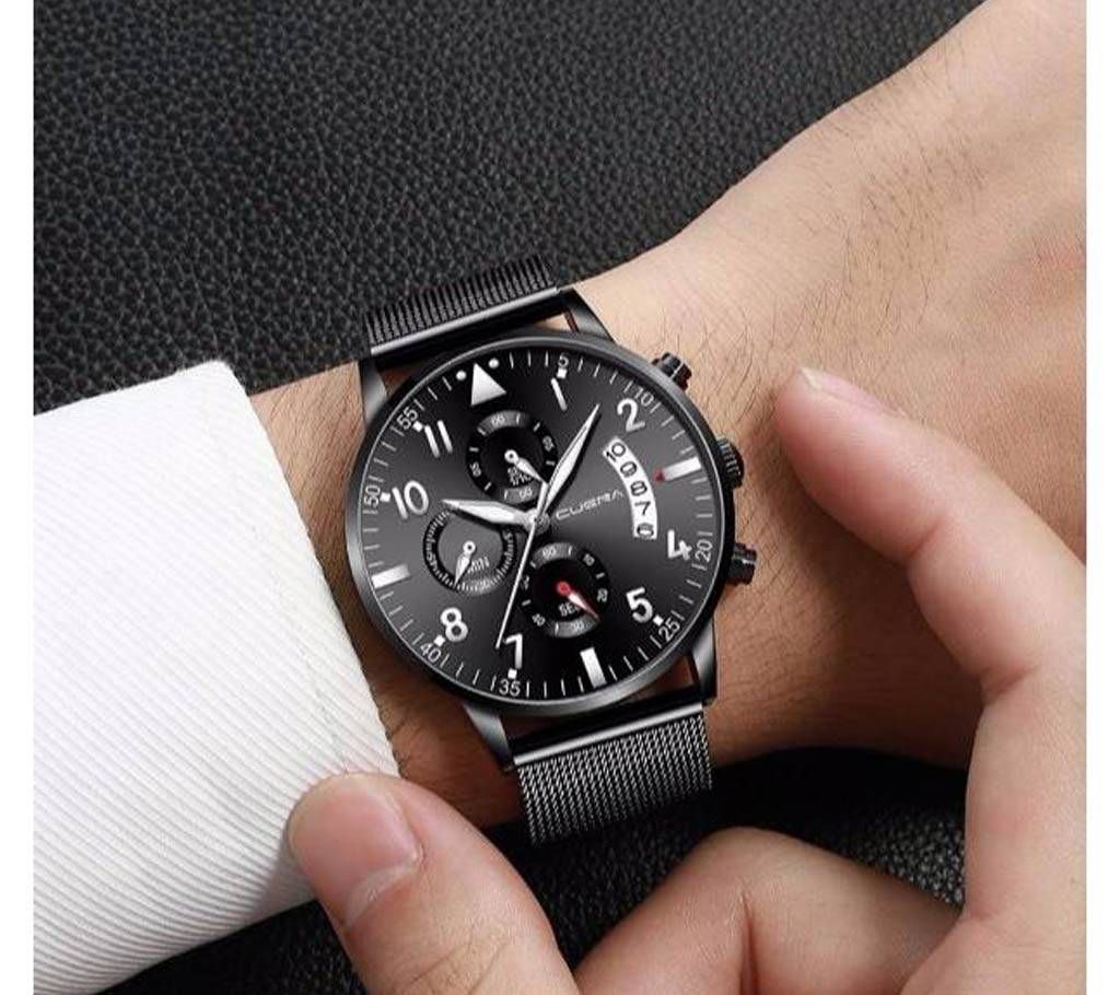 Cuena Stainless Steel Classic Analog Date Wristwatches