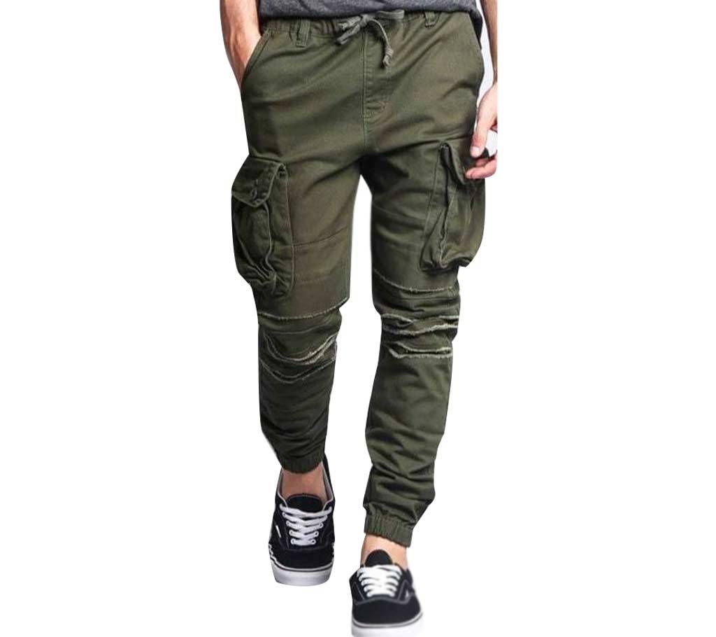 Premium twill cargo joggers