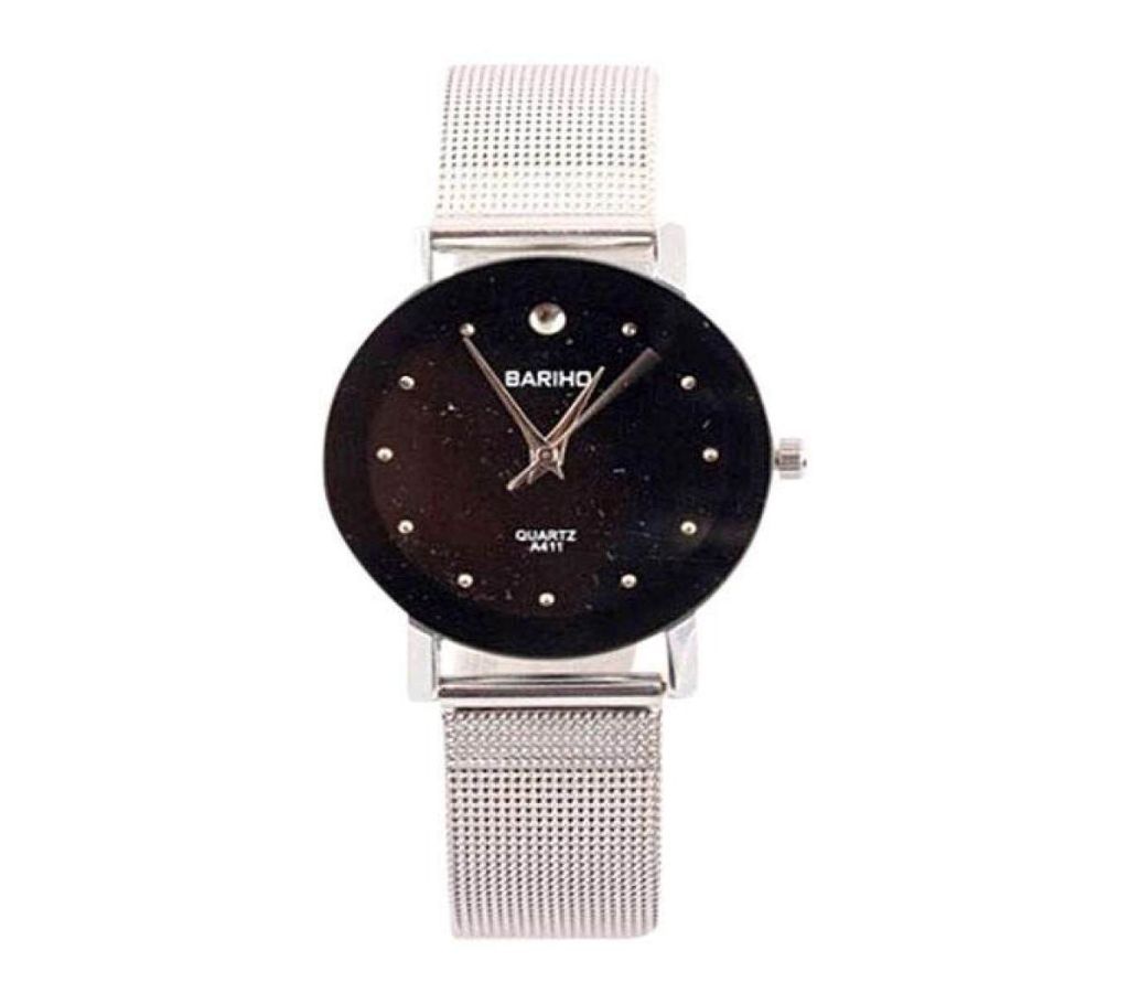 Stainless Steel Gents Analog Watch Black & Silver (Copy)