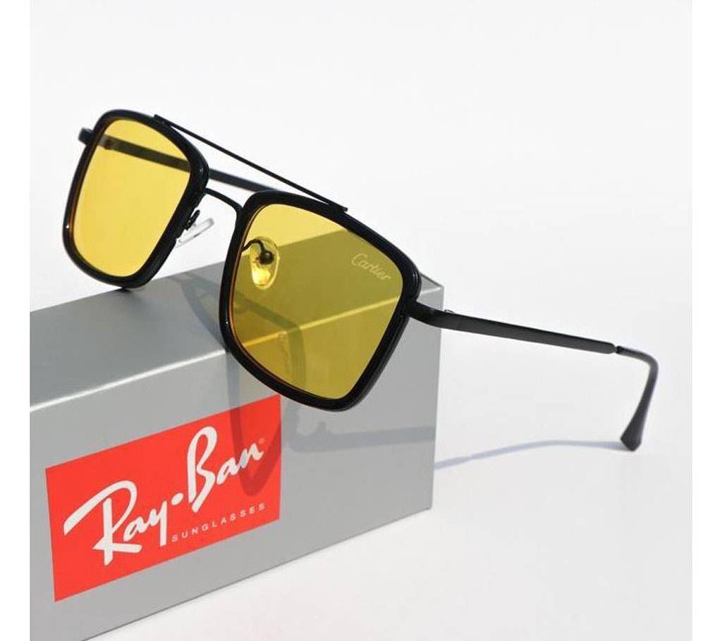 Black And Yellow Iron Man Sunglasses For Men with Stylish Box
