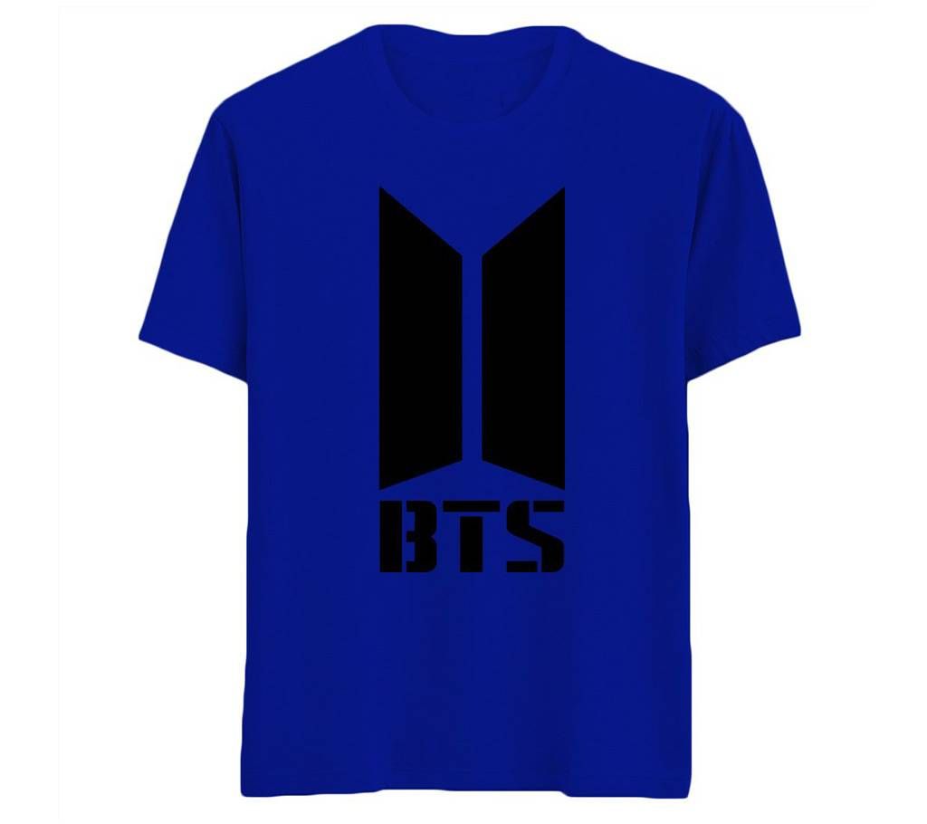 BTS Mens Half-sleeve Cotton T-shirt - blue-2