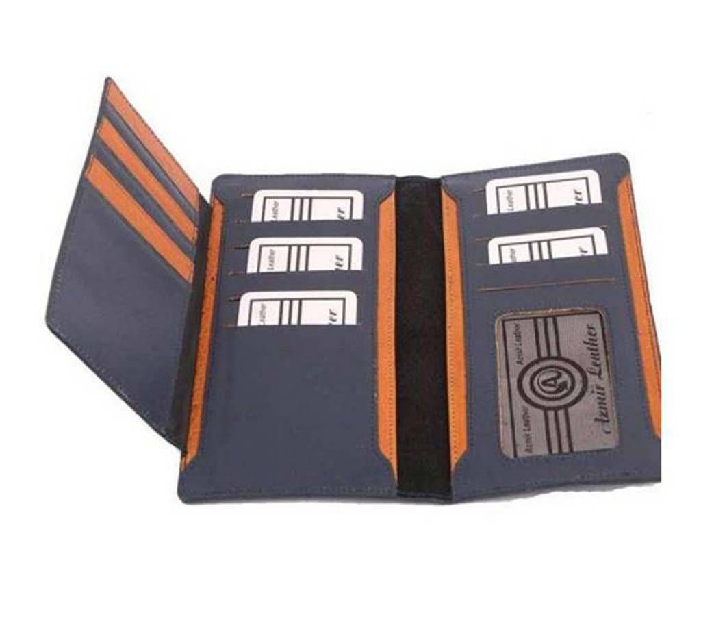 Gents long shaped PU leather wallet