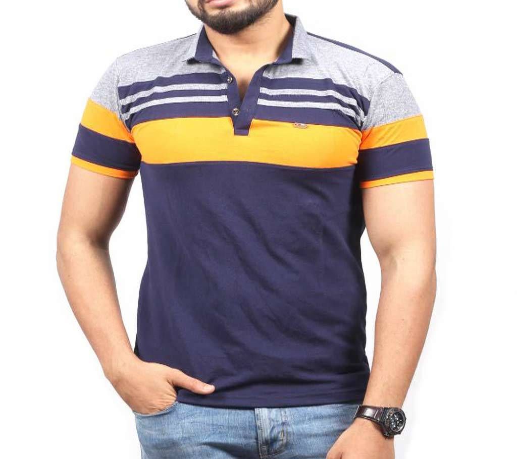 Gents Casual PK Polo Shirt - Yellow & Blue