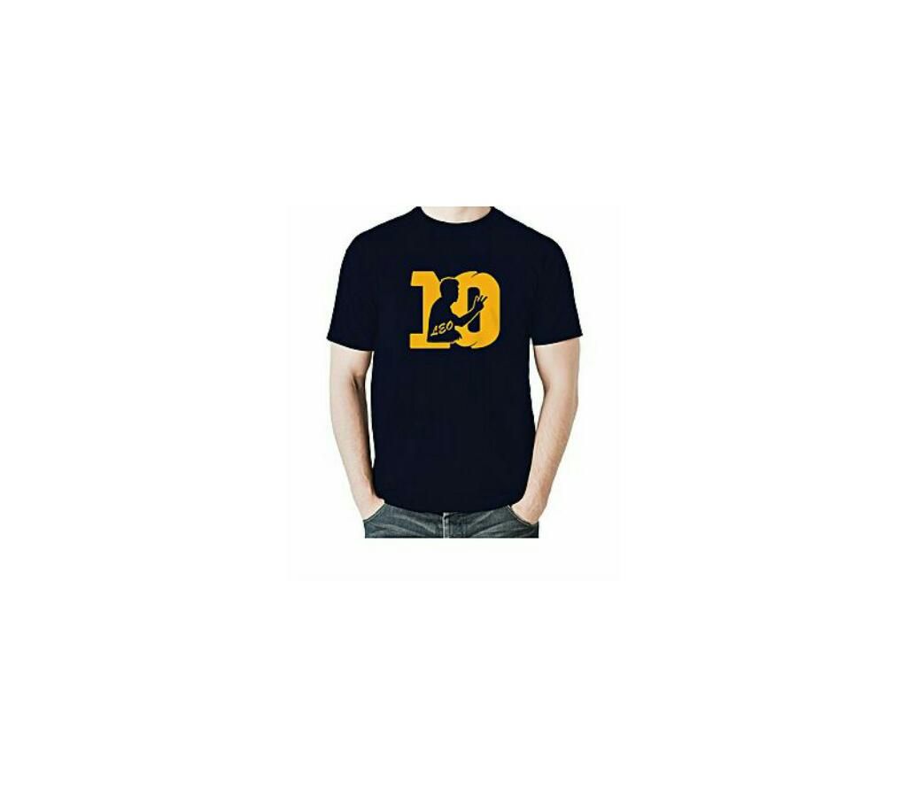 leo navy blue cotton T-shirt for men