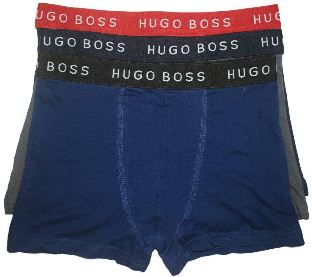 Blue, Black ,Gray Pack Of 3 Cotton Boxers for Men