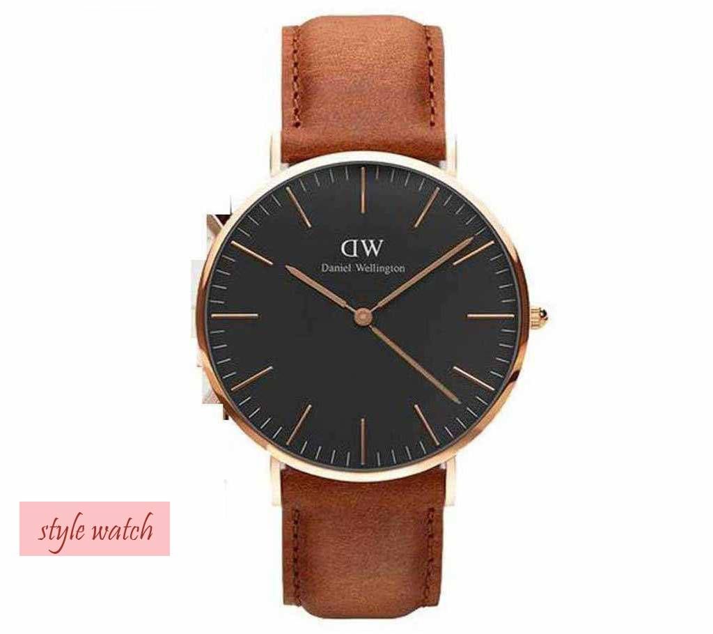 DW Artificial leather menz watch-copy 