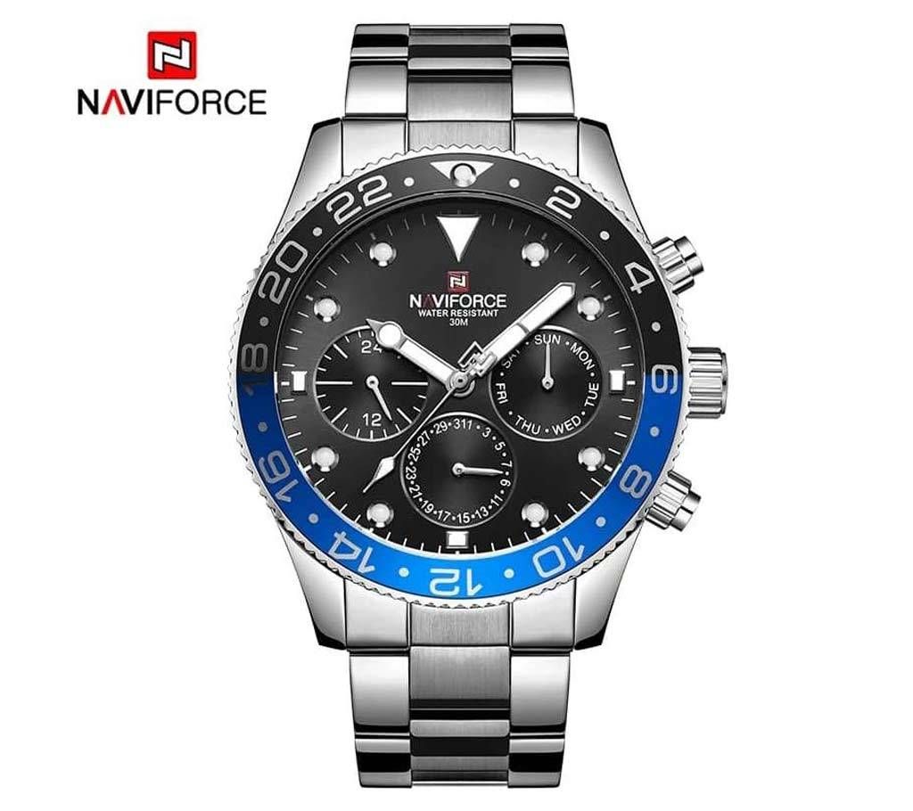 NAVIFORCE NF9147 SILVER Stainless Steel Chronograph Watch For Men- Relogio Masculino