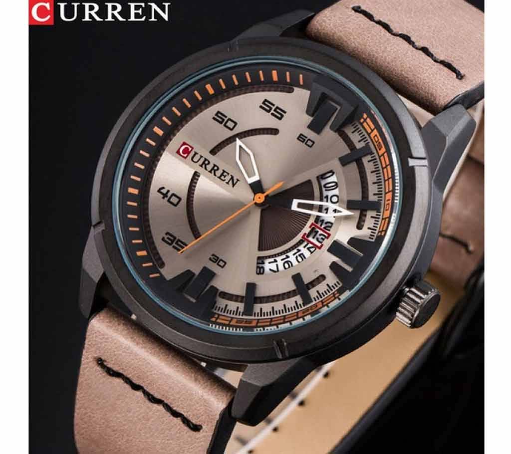 CURREN 8298 Mens watches Top brand luxury men leather quartz watch strap Fashion male Casual waterproof watch