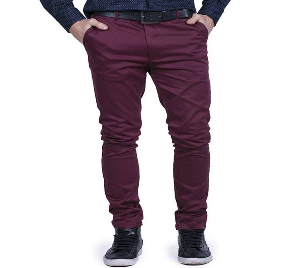 Maroon Twill Gabardin Pant For Men