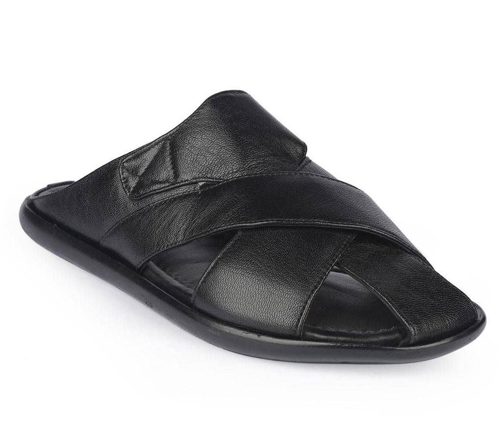 Mens Leather Sandal-black -9894101
